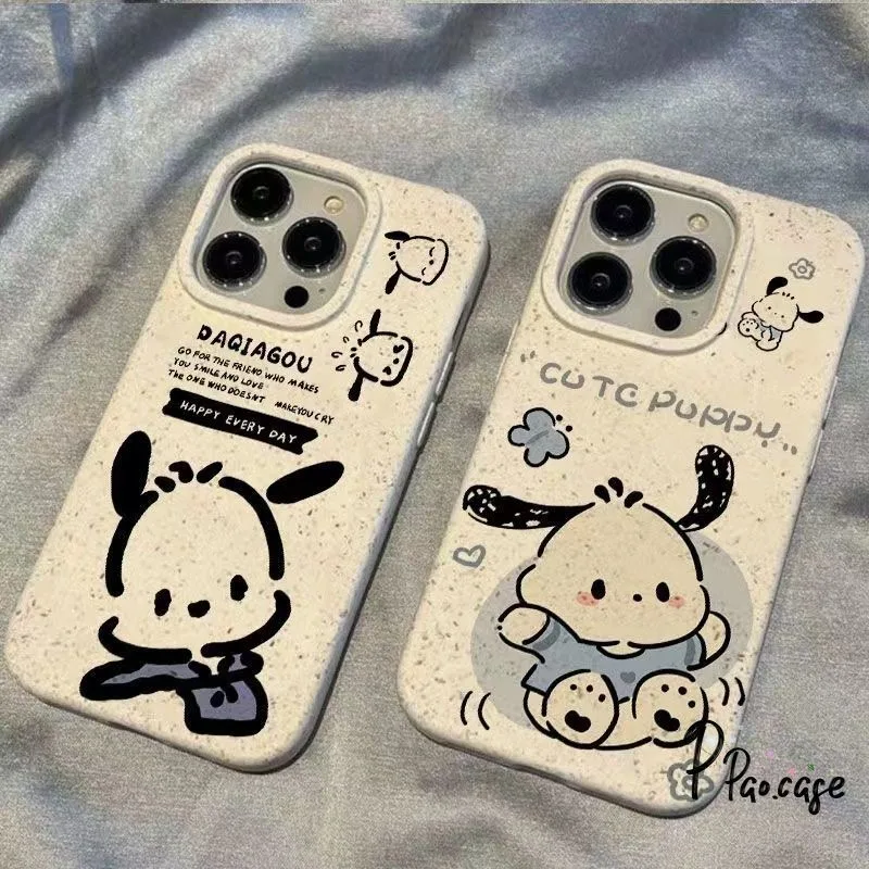 น่ารักมีความสุขเคส Pochacco เข้ากันได้กับ IPhone 11 7Plus XR 13 15 14 12 Pro Max 6s 6 Plus XS X MAX 8Plus ปกอ่อน