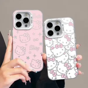 เคสโทรศัพท์มือถือแบบแข็ง กันกระแทก ลายการ์ตูนคิตตี้ ดาวน่ารัก สําหรับ iPhone 15 14 13 12 11 Pro Max XR XS 7 8 Plus SE 2020