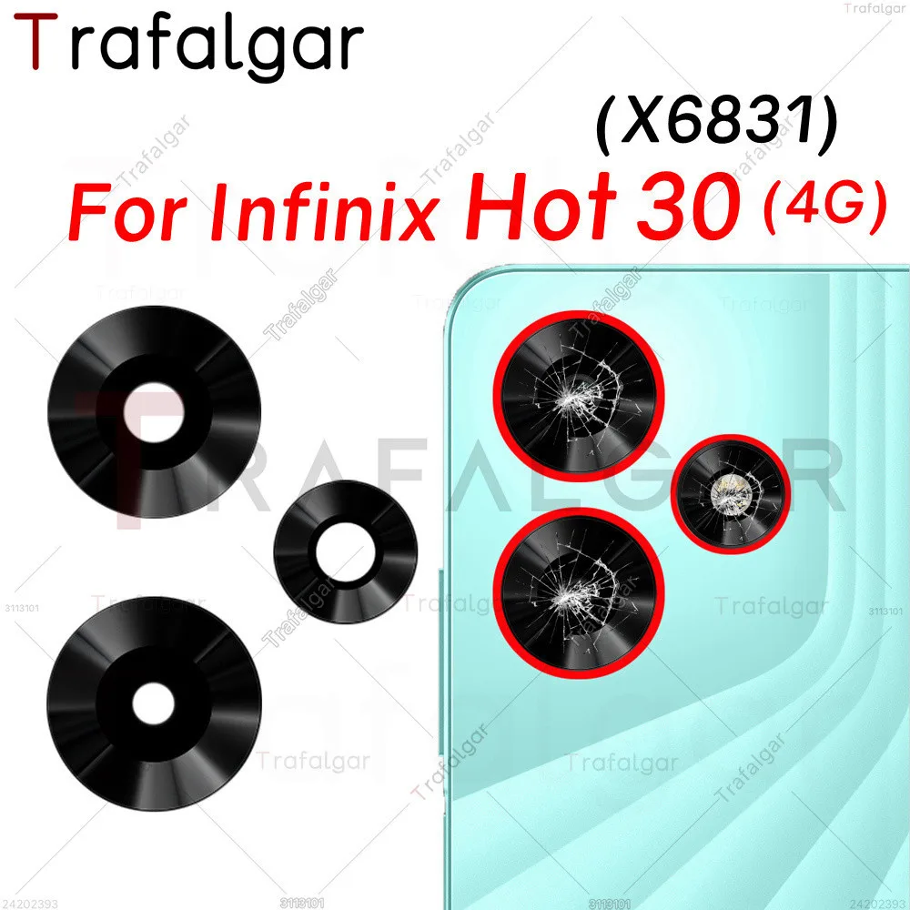เลนส์กระจกกล้องด้านหลัง แบบเปลี่ยน พร้อมสติกเกอร์กาว สําหรับ Infinix Hot 30 4G X6831