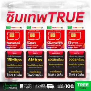 ซิมเทพ MaxSpeed / ซิมเทพ Fast70 เน็ตแรงสุดขีด 300 Mbps โทรฟรี! ซิมเน็ตรายปี /ร้าน TreeMobile / Tree Mobile