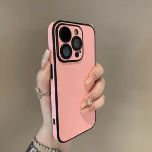 เคสโทรศัพท์หนังสี่ด้านสีขาวหรูหราสําหรับ ไอโฟน15 มือโปร สูงสุด 14 13 12 11 มือโปร สูงสุด ปลอกกล้องป้องกันการกระแทกมาพร้อมกับฟิล์มเลนส์ป้องกันฮาร์ดปกหลัง