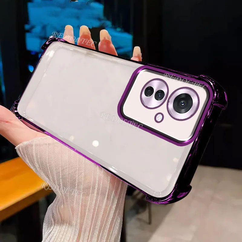 เคส OPPO Reno 11F 5G 2024 ดีไซน์ใหม่สี่มุมกันกระแทกปลอกใส OPPO Reno 11 F Reno11F Reno11 F Ultra Thin Soft Phone ฝาหลัง
