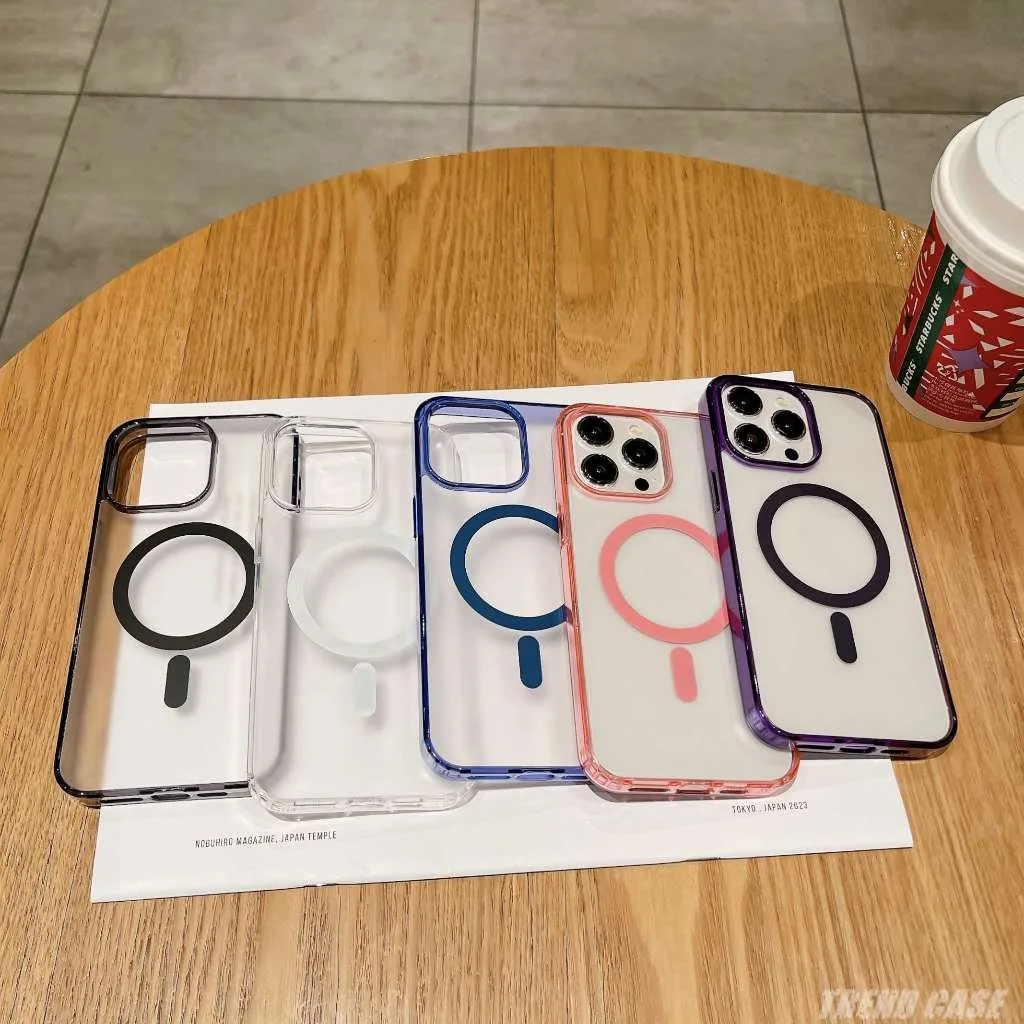 เคสโทรศัพท์มือถือแบบแข็ง กันกระแทก พร้อมที่ชาร์จแม่เหล็กไร้สาย สําหรับ iPhone 15 13 14 12 11 Pro Max Plus Mini X Xs Xr 7 8 SE