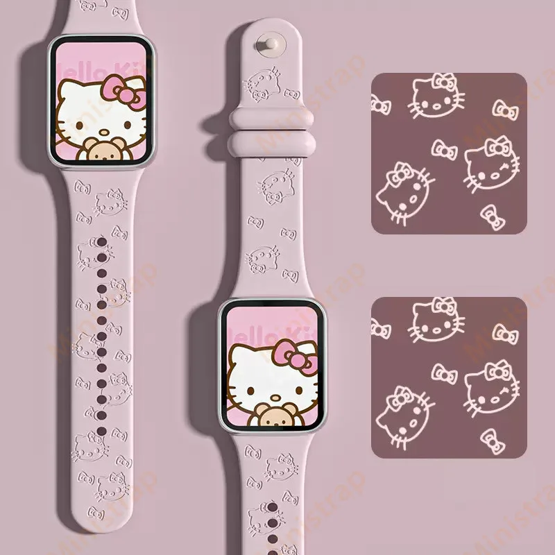 สร้อยข้อมือซิลิโคน แกะสลักการ์ตูนแมว 3D สําหรับ Xiaomi Mi Band 8 Pro Redmi 4