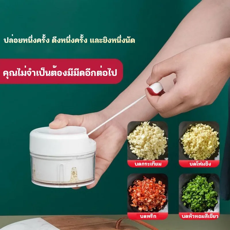 เครื่องปั่น เครื่องบดเนื้อ ที่บดกระเทียม ด้านในเป็นใบมีด สำหรับปั่นอาหาร มีใบพัด 2แฉก ทำให้ปั่นละเอียด