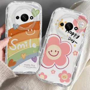 เคส Redmi A3 4G เคสโทรศัพท์ ใส เคสนิ่ม ความรู้สึกสูง หยัก แมว ดอกไม้ สายรุ้ง ใส เคสโทรศัพท์
