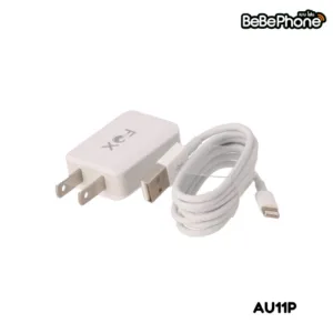 Fox หัวชาร์จอะแดปเตอร์ กำลังไฟ 1.5A พร้อมสาย USB-A to L N รุ่น AU11P - สีขาว