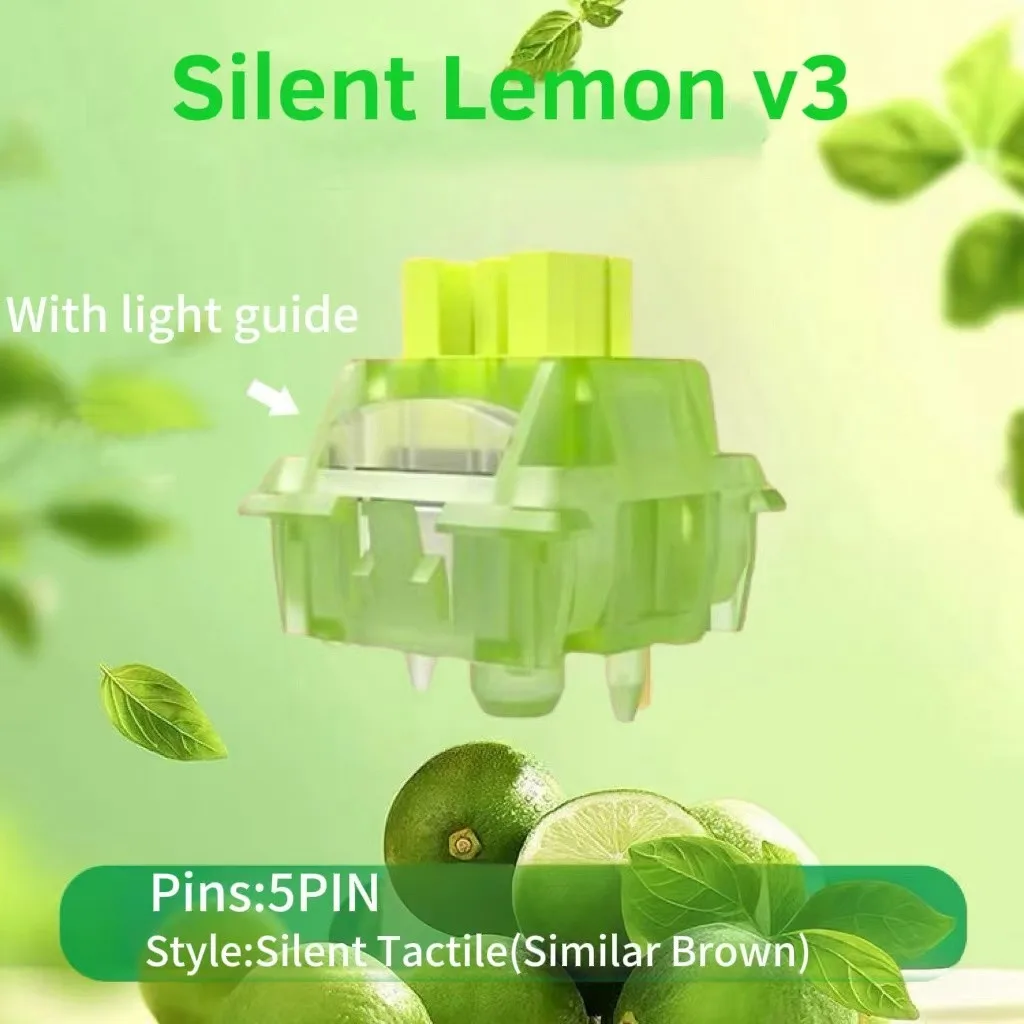 Outemu Silent Lemon V2/v3 Switch Mechanical Keyboard Silent Tactile (Similar Brown) 5pin พร้อมคอลัมน์คู่มือแสง