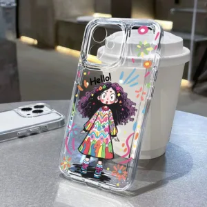 Cute Girl กรณีที่ชัดเจน for Samsung S24 Ultra S23 S22 S21 S20 FE A55 A54 5G A53 A52 A51 A34 A22 A23 A24 A31 A32 A13 A14