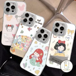 เคสไอโฟน IPhone 13 11 15 14 12 Pro Max 7Plus 7 8 15 14 Plus XS X XR MAX SE 2020 นางเงือกน่ารัก Minnie การ์ตูนดูเดิล