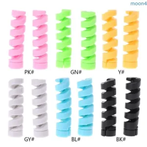 Moon4 เกลียวถนอมสายชาร์จ usb อุปกรณ์เสริม สําหรับเคสโทรศัพท์ 2 ชิ้น