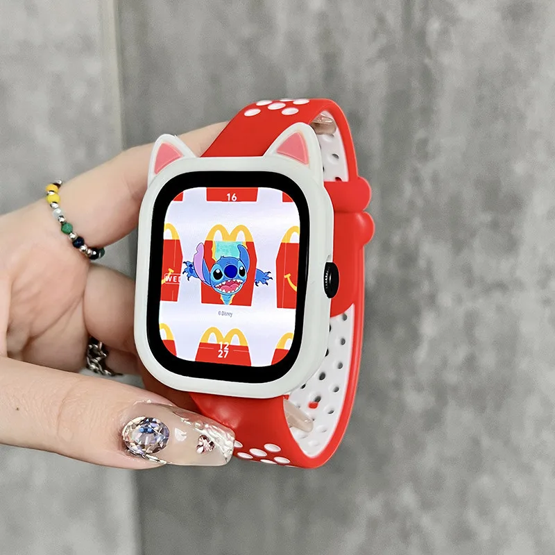เคสป้องกันหูน่ารัก + สายนาฬิกาข้อมือซิลิโคน สําหรับ Xiaomi Redmi Watch 4 Smartwatch Redmi Xiaomi Watch 4 Watch4