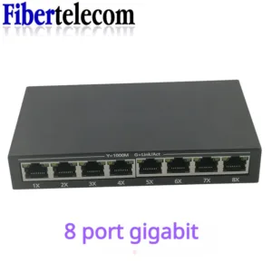 Gigabit Switch Hub 8 พอร ์ ตสวิตช ์ เครือข ่ ายอีเธอร ์ เน ็ ตประสิทธิภาพสูงรองรับ Full Half Duplex EU/US Plug