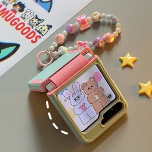 ใช ้ ใหม ่ Samsung Zflip5 เคสโทรศัพท ์ หน ้ าจอพับได ้ เคสป ้ องกันพับ Galaxy เคสป ้ องกัน W24flip