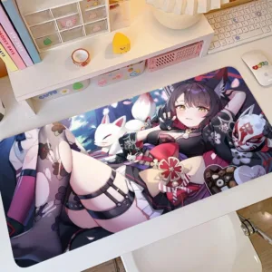 Hot_fasnhion_game_blue_archive_girl_kosaka_wakamo Mouse Pad Non-Slip kawaii Rubber Edge Lock mousepads Game play mats For