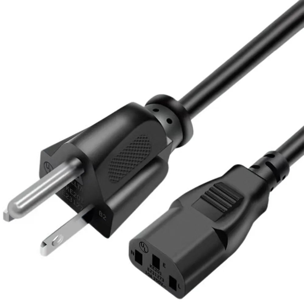 1.2m US Power Cable Euro Plug IEC C13 AC Power Supply สายไฟสําหรับ PC คอมพิวเตอร์ Monitor Samsung TV ลําโพง