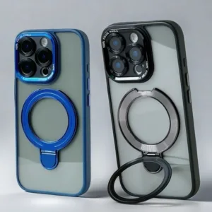【Bracket acrylic hard case/Navy Blue】เคส compatible for iPhone 11 12 13 14 15 16 pro max case