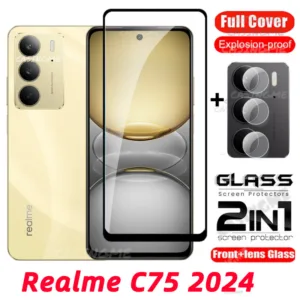 Realme C75 2024 ป้องกันหน้าจอโปร่งใสคลุมทั้งหมดฟิล์มสําหรับ Realme C75 RealmeC75 C 75 75C 4G 5G 2024 กระจกนิรภัยเลนส์กล้อง