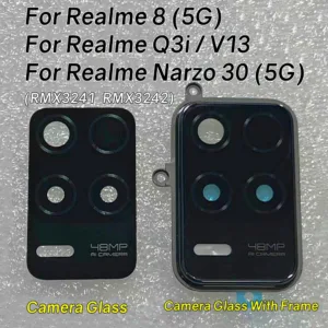 ฝาครอบเลนส์กล้องด้านหลัง พร้อมกรอบ แบบเปลี่ยน สําหรับ Realme 8 5G Narzo 30 5G RMX3241 RMX3242