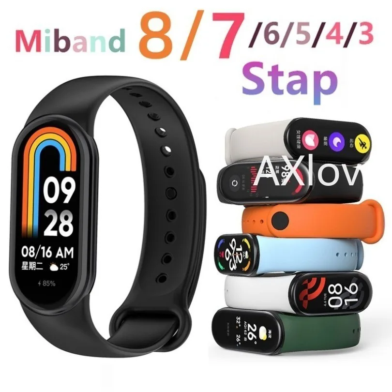 ซิลิโคนกีฬาสําหรับ xiaomi Mi Band 9 8 7 6 5 NFC สร้อยข้อมืออุปกรณ์เสริมสร้อยข้อมือสําหรับ Mi Band 9 8 สายนาฬิกา
