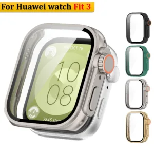 ใหม ่ กระจกนิรภัย Huawei นาฬิกา Fit 3 กรณีป ้ องกันหน ้ าจอกรอบกันชน Huawei นาฬิกา fit3 ฝาครอบทั ้ งหมด Huawei Fit 3 กรณี Huawei fit3 กันชน สําหรับ Huawei Watch Fit 3 กรณี Smartwatch ฝาครอบ PC รอบกันชนป ้ องกันฟิล ์ มแก ้ วป ้ องกันหน ้ าจอสําหรับนาฬิกา