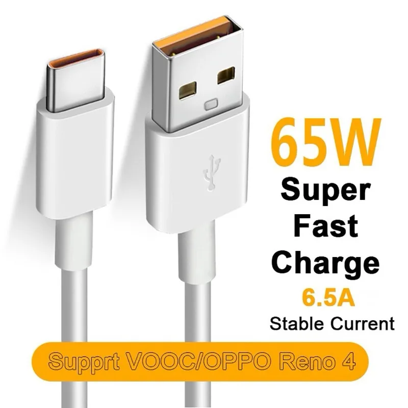 ส่งจากไทย 65W Super VOOC สายชาร์จ USB C 6.5A สายชาร์จ Type-C Oppo X 5 6 X50 X3 X5 Pro X50m X50t V5 C3 Quick Charge 2.0