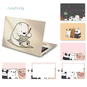 【3 ชิ้น】We Bare Bears ออกแบบแล็ปท็อปสากลผิวกันน้ำกันฝุ่นวัสดุพีวีซีสติ๊กเกอร์ 10/12/13/14/15/17