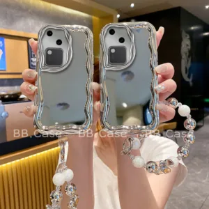 ในสต็อก เคสโทรศัพท์ Phone Case VIVO V30 Pro V29 V27e V27 V25 Pro V23 V23e 5G 4G ใหม่การ์ตูนแฟชั่นชุบAnti-Fall เคสโทรศัพท์ กันกระแทกพร้อมสร้อยข้อมือผีเสื้อ Cover 2024