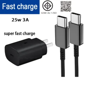 สายชาร์จ typec 3a หัวชาร์จ 25w （typec to type c）fast charging สำหรับ s8 s10 s20 s21 s22  a23 a20 a32 a53 a54 n8 n10