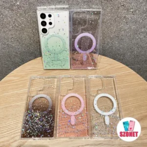 เคสโทรศัพท์มือถือแบบนิ่ม ใส กันกระแทก พร้อมที่ชาร์จแม่เหล็กไร้สาย สําหรับ Samsung Galaxy Note 20 Ultra S23 S22 Ultra S21 Plus A54 A34 A14 A04 A73 A53 A33 A13 A12 A71