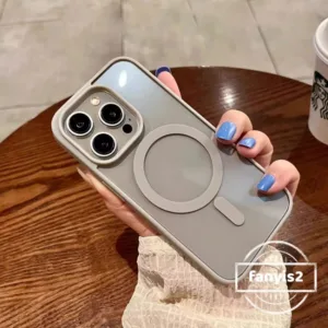 เคสโทรศัพท์มือถือแบบใส กันกระแทก แม่เหล็ก เรียบง่าย สําหรับ iPhone 15 14 13 11 12 Pro Max X Xr Xs Max 8 Plus