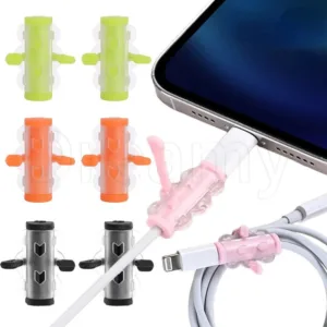 ฝาครอบป้องกันสายชาร์จ - ที่ม้วนเก็บสายเคเบิลข้อมูล แบบสากล - ปลอกป้องกันสาย USB ป้องกันการแตกหัก - ที่เก็บสายไฟ - ที่เก็บสายเคเบิล