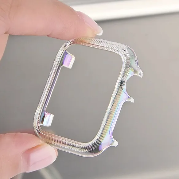 Bling Shiny Radium แกะสลัก Protector สําหรับ i Watch Case Series 10 9 8 7 6 5 4