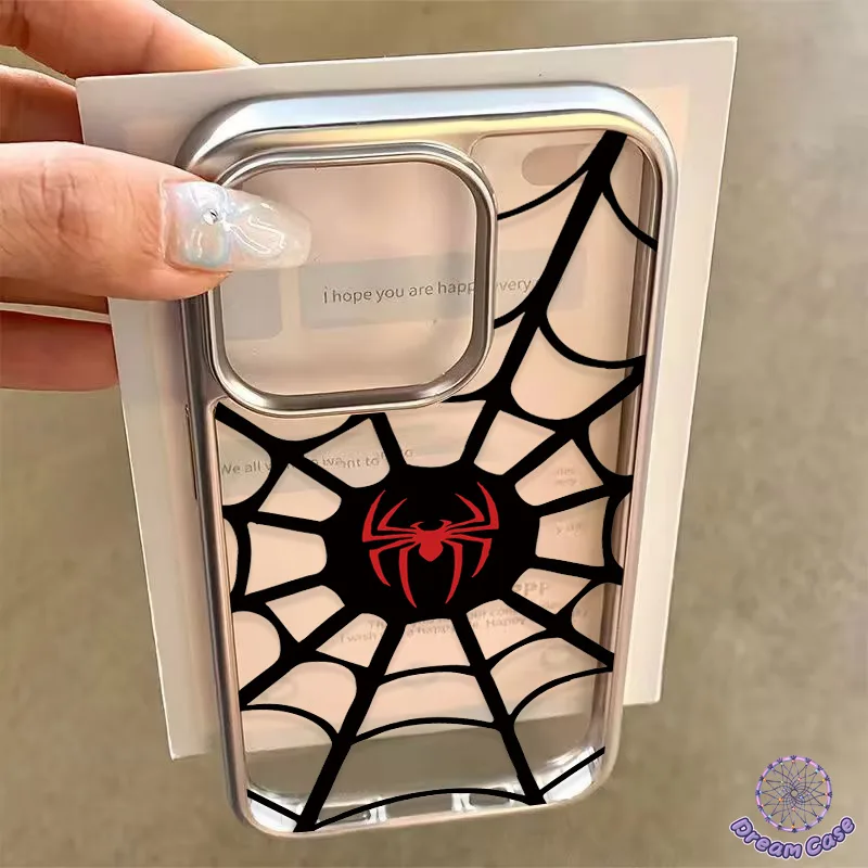 โปร่งใสเท่การ์ตูนสไปเดอร์แมนเคสเข้ากันได้กับ IPhone 11 15 14 12 13 Pro Max 7Plus XR X XS MAX 14 8 15 7 Plus SE 2020
