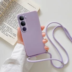 2024 เคสโทรศัพท์ใหม่ VIVO V40 Lite Pro Y200 Y19s 4G 5G V40Lite V40Pro Protector ปลอกพร้อมสายคล้องคอเชือกซิลิโคน