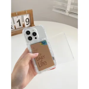 (พร้อมส่ง) เคสใสใส่บัตรแบบฝาปิด ใส่บัตรได้หลายใบ ปิดสนิท เคสกันกระแทก
