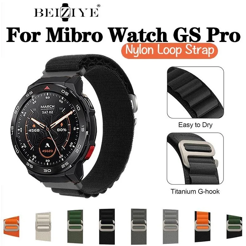 Alpine Nylon Loop สําหรับ Mibro นาฬิกา GS Pro สมาร์ทนาฬิกาสร้อยข้อมือไนลอนสําหรับ Mibro นาฬิกา GS กีฬา Watchbands เปลี่ยนอุปกรณ์เสริม