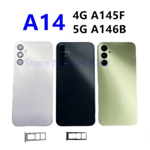 แบตเตอรี่ฝาครอบเดิมด้านหลังประตูด้านหลังสําหรับ SAMSUNG Galaxy A14 4G A145F 5G A146B อะไหล่ซ่อมเลนส์กล้องกรอบเลนส์