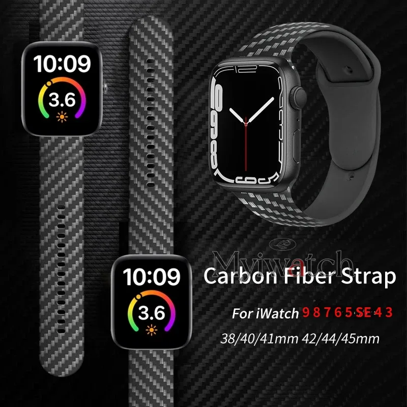 สายนาฬิกาข้อมือซิลิโคน คาร์บอนไฟเบอร์ สําหรับ iWatch band 44 มม. 40 มม. 45 มม. 41 มม. 38 มม. 42 มม. 49 มม. iWatch series 9 8 7 6 5 4 3 SE Ultra band