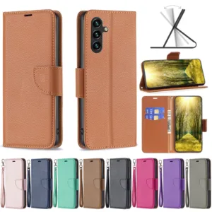เคสโทรศัพท์หนังนิ่ม ฝาพับ พร้อมช่องใส่บัตร ขาตั้งวาง สําหรับ Samsung Galaxy S24 Ultra S24 Plus S24+ 5G
