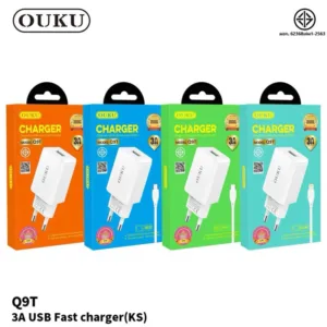 ชุดชาร์จ OUKU Q9tชาร์จเร็ว 3A ชุดชาร์จ1USB 3A FAST CHARGE หัวชาร์จ+ สาย ยาว1เมตร สำหรับ for i/Type C/Micro