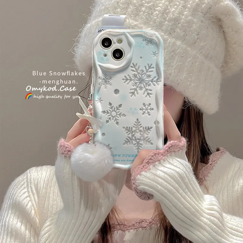 Samsung A15 A05 A05s A14 A13 A12 A53 A52 A51 A04 A03S A22 A23 A24 A32 A33 A34 A50 A30 A50S A54 S24 Ultra เกล ็ ดหิมะที ่ สวยงามเคสโทรศัพท ์ และโซ ่ นุ ่ มป ้ องกันปกหลัง