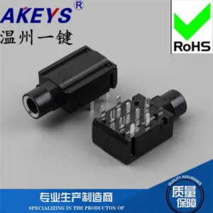 5pcs 6.35-102Y-PJ-604A ชาร์จหญิงแจ็คสวิทช์ 9 พินซ็อกเก็ต 6.35 มม.หูฟัง
