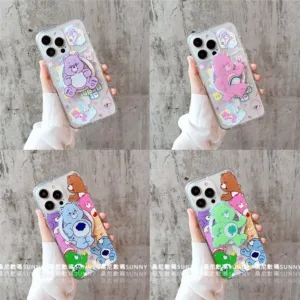Rainbow Bear Magnetic Bracket Care bears เคสแม่เหล็กแฟนเคสโทรศัพท์ เหมาะสําหรับ iphone 16 15 14 13 pro max