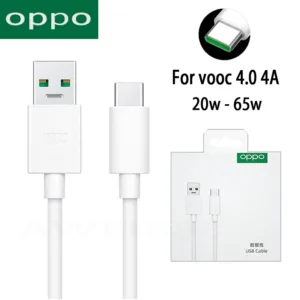 สายชาร์จ typec oppo vooc 5V 4A  1เมตร 2เมตร โรงงานเดิม 20w 65w max สำหรับ reno realme type c รับประกัน1ปี