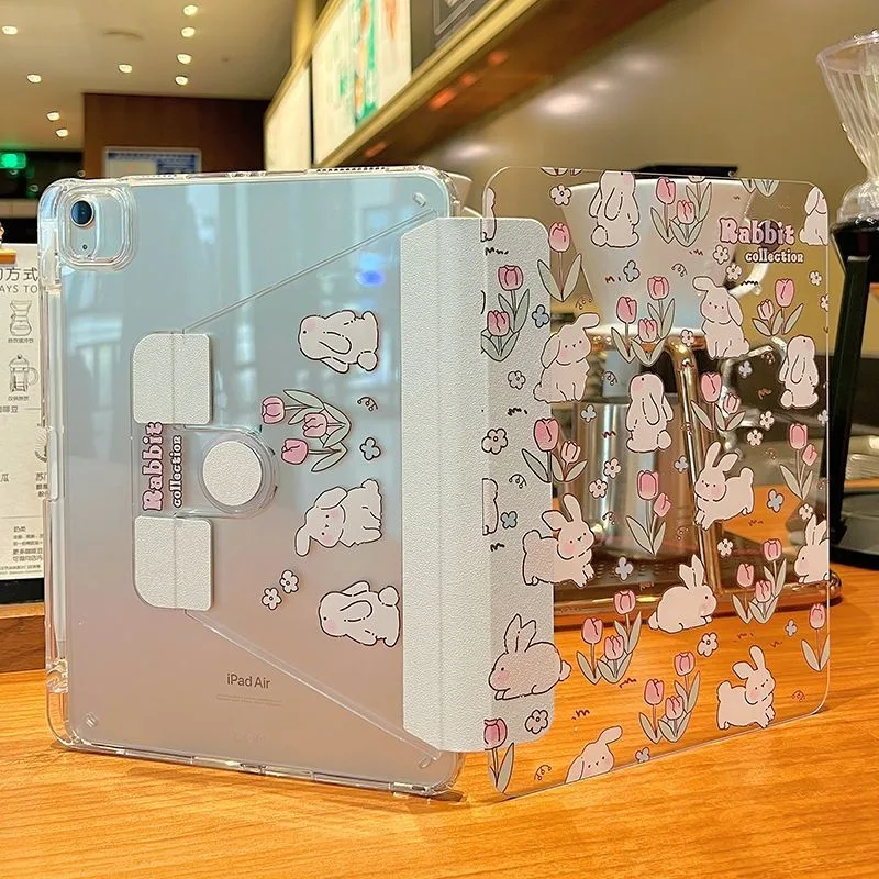เคสไอแพด คริสตัล หมุนได้ 360° เคสไอแพดเจน9 10.2 gen8 gen7 pro 11 pro 12.9 mini 6 case ipad Air6 air 5 Air4 10.9 ลายการ์ต