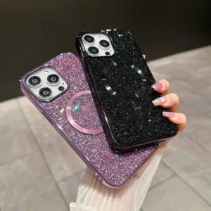 ใหม่ เคสป้องกันโทรศัพท์มือถือ ลายกลิตเตอร์ ประดับพลอยเทียม หรูหรา สําหรับ iPhone 15 Pro Max 11 12 13 14 Pro Max 15 Plus