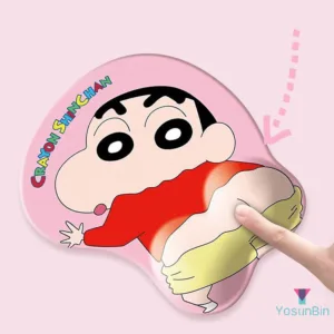 Yosunbin] แผ่นรองเมาส์อนิเมะเครยอนชินจังพร้อมที่วางข้อมือซิลิโคน แผ่นรองเมาส์สําหรับเล่นเกม 3D แผ่นรองโต๊ะนุ่มกันลื่น ของขวัญใหม่