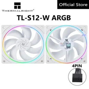 Thermalright TL-S12W ARGB Case Fan CPU Fan 120mm Cooler Fan PC PWM พัดลมคอมพิวเตอร์เงียบพร้อม 1500RPM ความเร็ว CPU พัดลมระบายความร้อนสีขาว