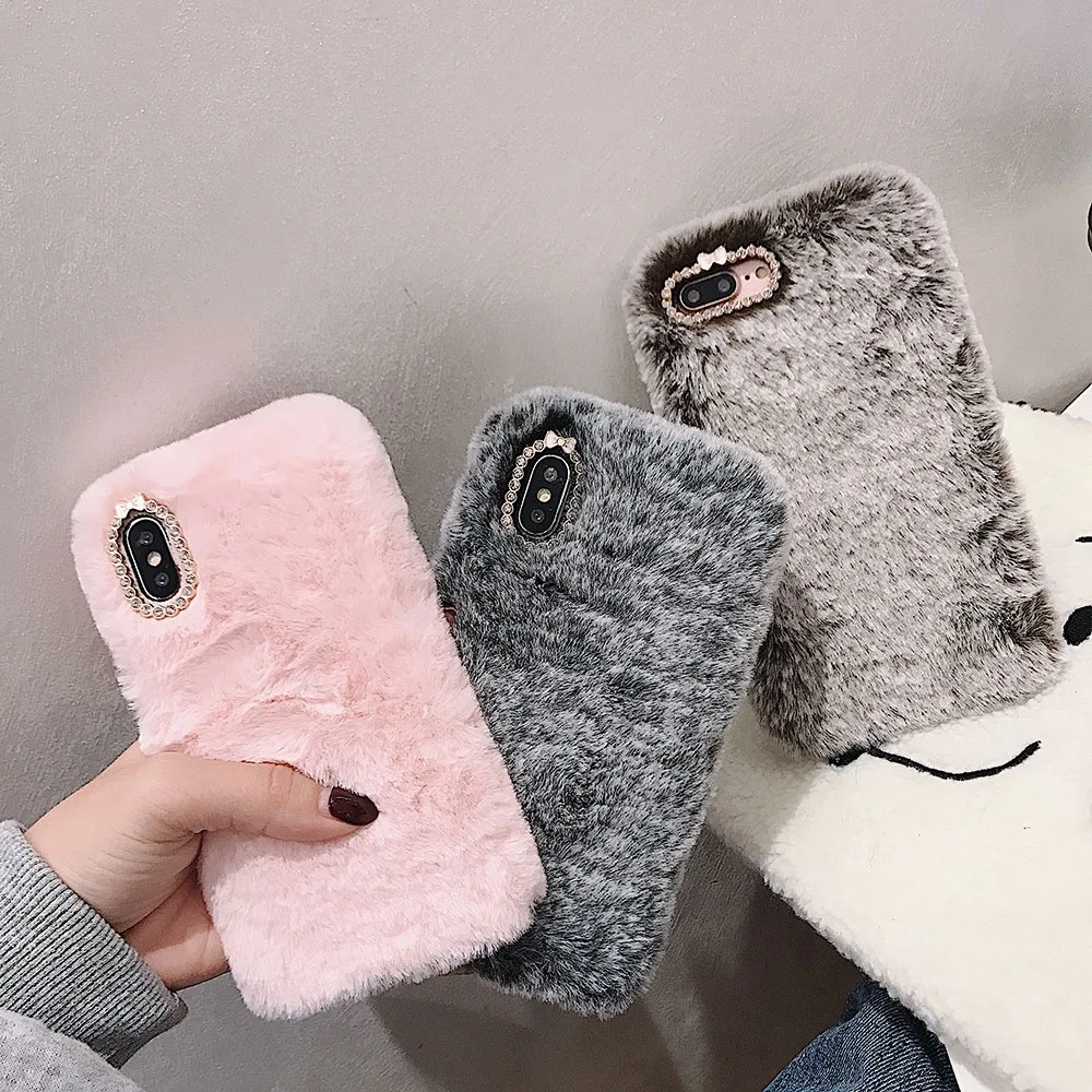 แฟชั่นเลดี้ของขวัญปลอกสําหรับiphone 16 Pro MAX 14promax 15promax Furry fluffy Warm CoverสําหรับiPhone 14 15 16 Plusนุ่มเคสโทรศัพท์